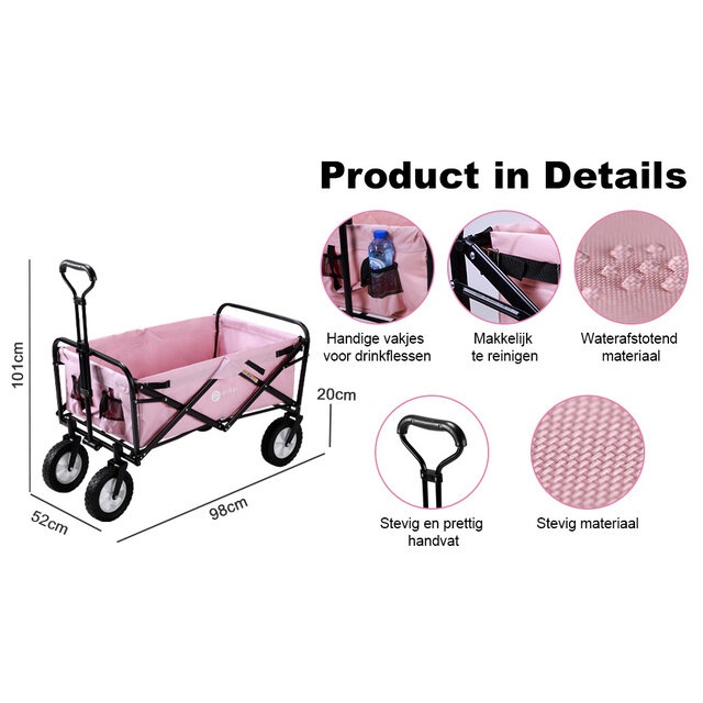 Packaway Foldbar Bolderkar Pink 70kg