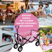 Packaway Opvouwbare Bolderkar Roze 70kg