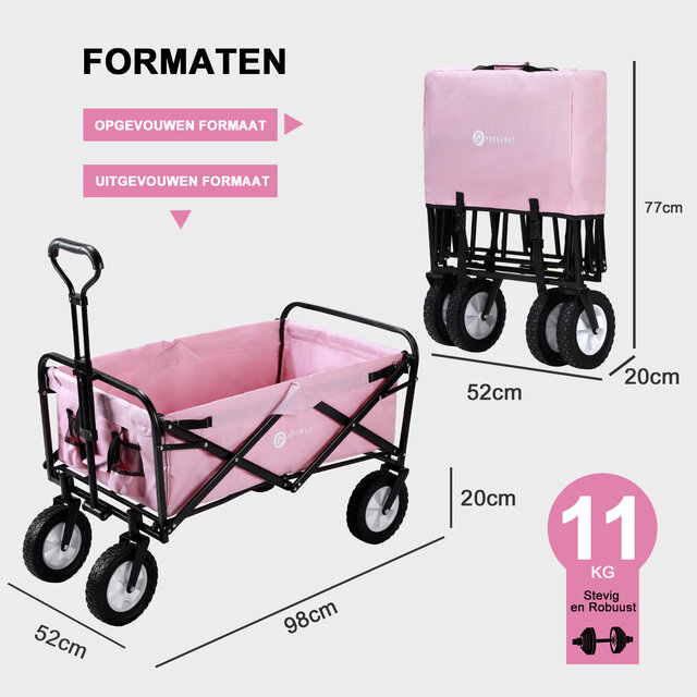 Packaway Opvouwbare Bolderkar Roze 70kg