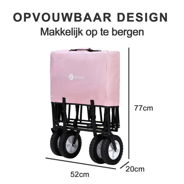 Packaway Opvouwbare Bolderkar Roze 70kg