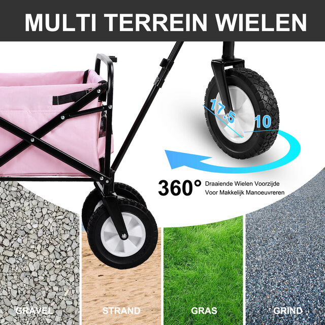 Packaway Opvouwbare Bolderkar Roze 70kg