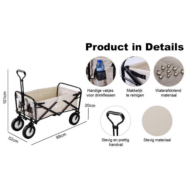 Packaway Foldbar Bolderkar Taupe 70kg