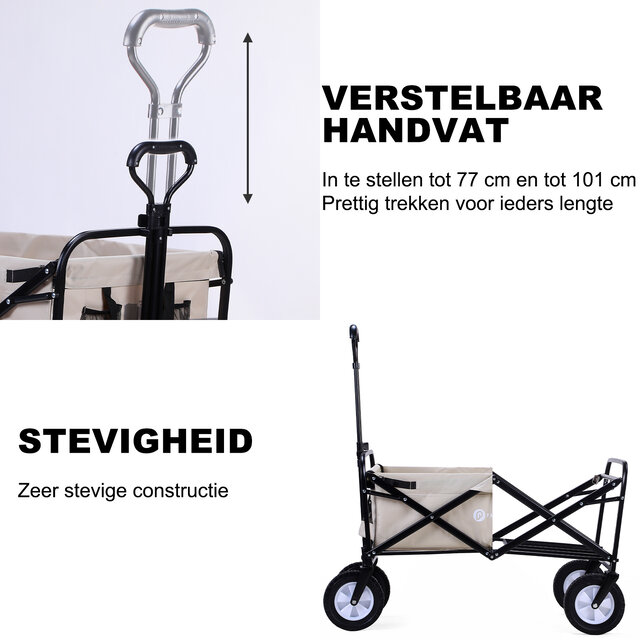 Packbares, faltbares Bolderkar Taupe, 70 kg