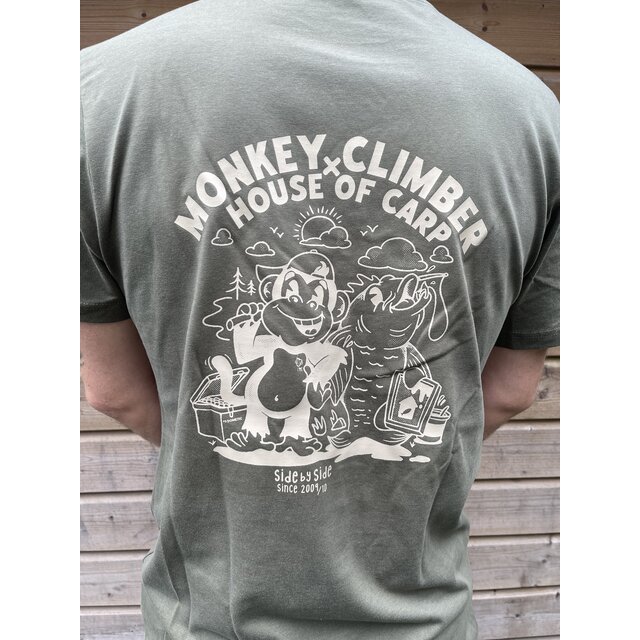 Monkey Climber x House of Carp 15 år T-shirt Olivengrøn