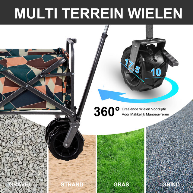 Carrello pieghevole Packaway XL con colori astratti, portata 80 kg.