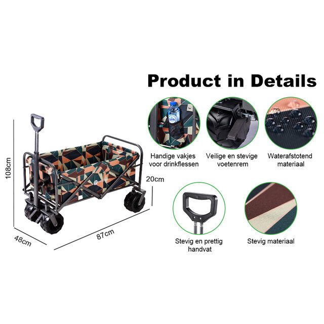 Packaway XL faltbar Bolderkar abstrakte Farben 80 kg