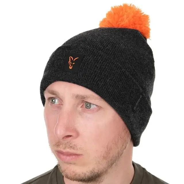 Fox Collection Bobble Hat Black/Orange