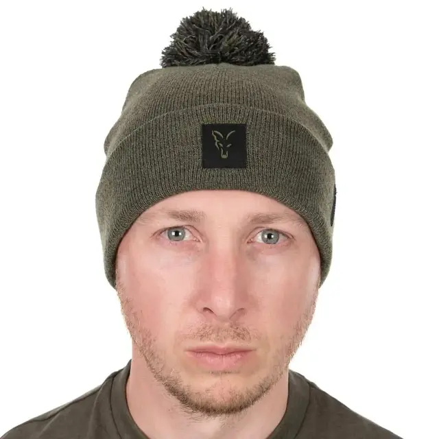 Gorro con pompón Fox Collection verde/negro