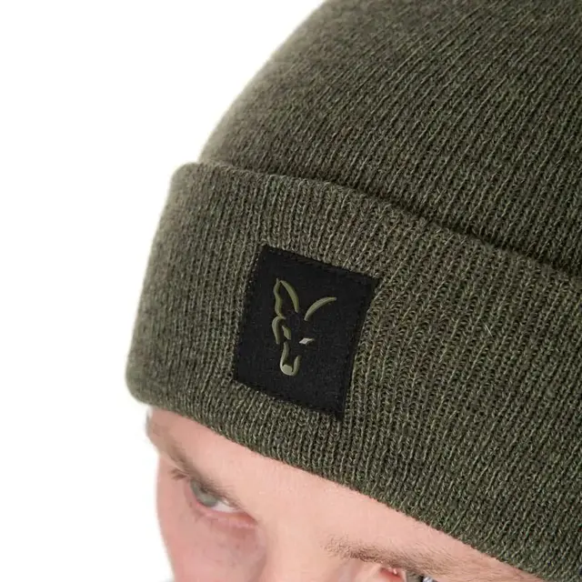 Gorro con pompón Fox Collection verde/negro