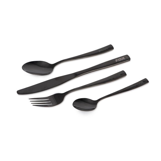 Ensemble de couverts Fox Cookware en acier inoxydable noir