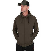 Felpa leggera con cappuccio Fox Collection verde e nera