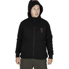 Fox Collection Sherpa-Jacke Schwarz & Orange