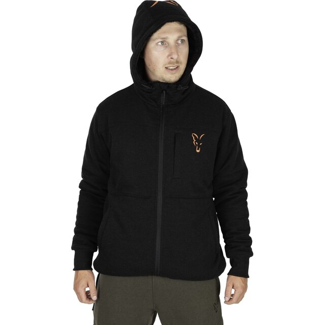 Veste sherpa Fox Collection noire et orange
