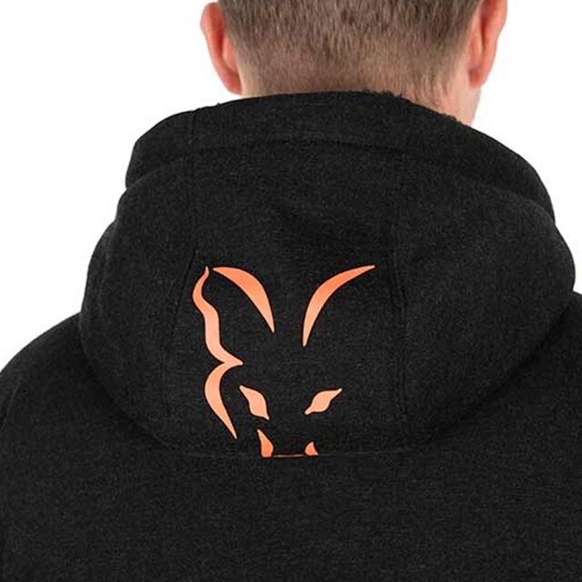 Fox Collection Sherpa Jakke Sort & Orange