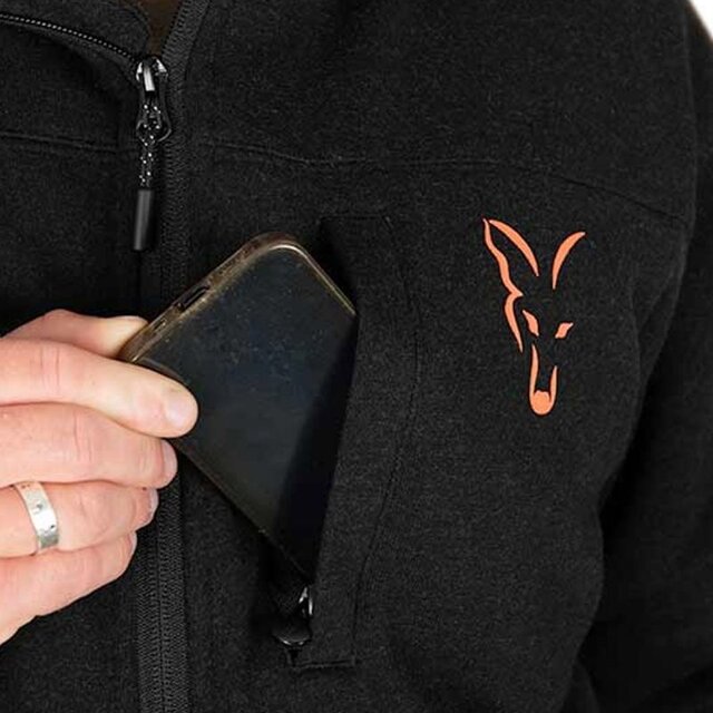 Chaqueta Sherpa Fox Collection negra y naranja