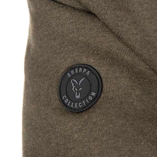 Fox Collection Sherpa-Jacke Grün & Schwarz