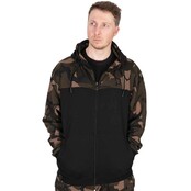 Sudadera ligera con capucha y cremallera dividida Fox en negro y camuflaje