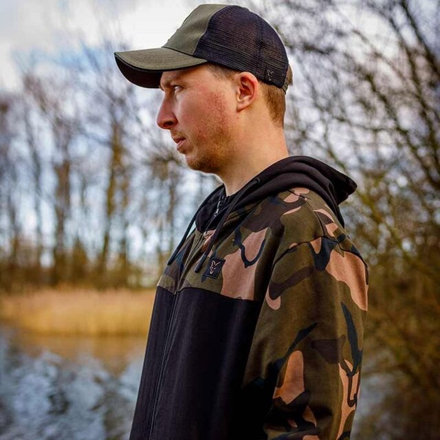 Fox Light Weight Black/Camo Split Zip Hoody