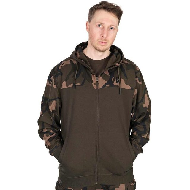 Fox Letvægts Khaki/Camo Split Lynlås Hættetrøje