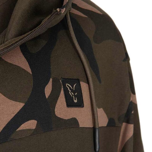 Sudadera ligera con capucha y cremallera dividida Fox color caqui/camuflaje