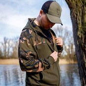 Fox Leichtgewicht Khaki/Camo Split Zip Kapuzenpullover