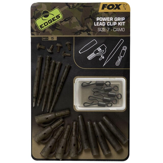 Fox EDGES™ Camo Power Grip Lead Clip Kit (Größe 7)