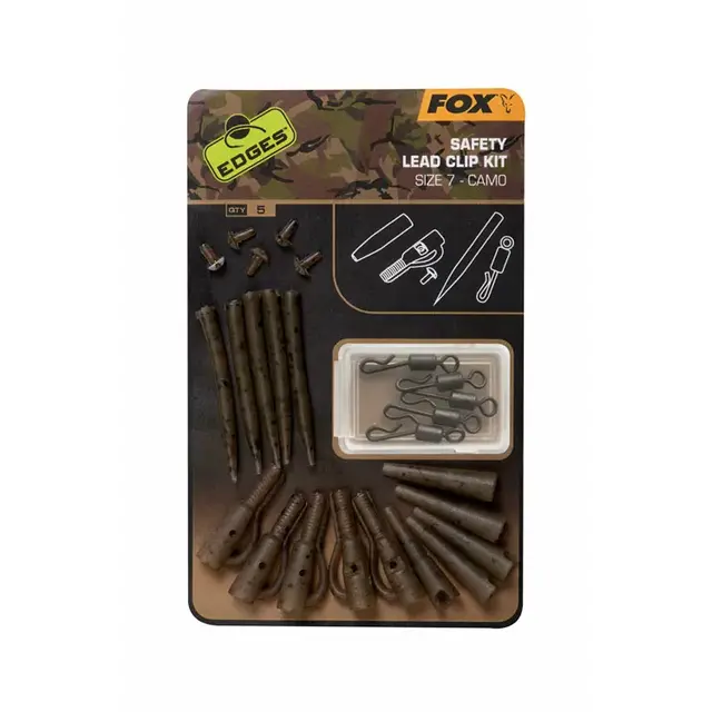 Fox Edges Camo Safety Lead Clip Kit Size 7
