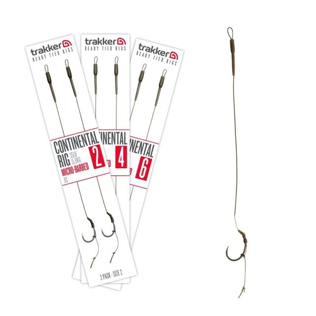Trakker Continental Rig 2 Pack Taglia 4 (Micro Barbed)