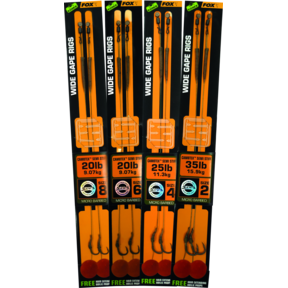 FOX Edges Wide Gape Talla 6 20 lb Camotex Semi Rígido 2 piezas