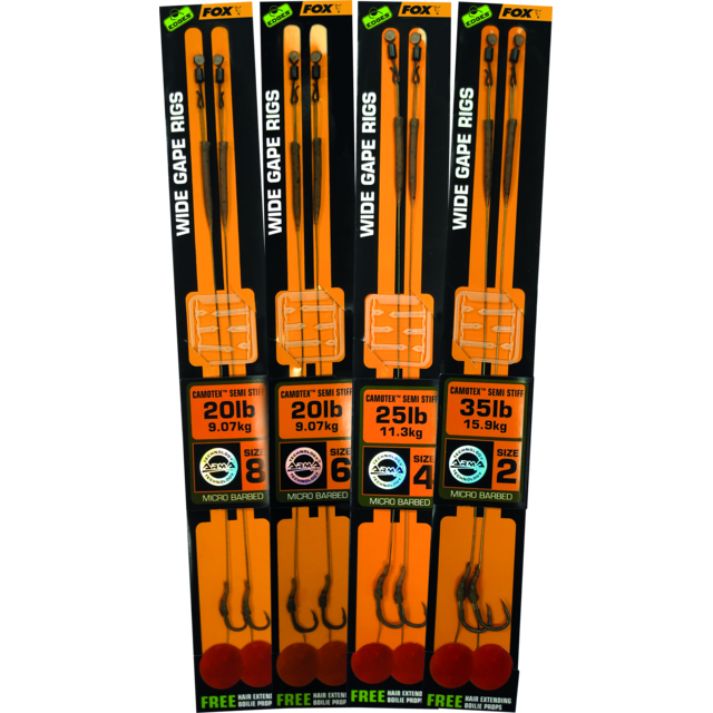 FOX Edges Wide Gape 20lb Camotex Semi Stiff 2pcs