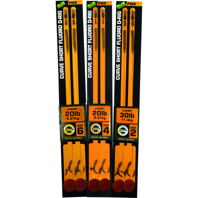 FOX Edges Curve Short Fluoro D-Rig Größe 2 30lb Illusion 2 Stück
