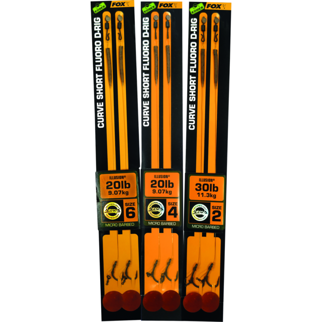 FOX Edges Curve Short Fluoro D-Rig Talla 2 30 lb Illusion 2 piezas