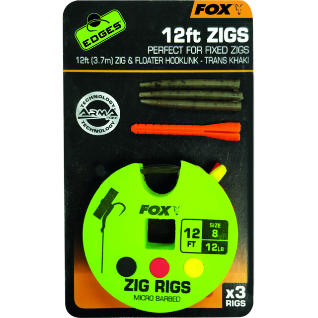 FOX Edges Zig Ready Rigs Size 8 12lb 13ft 3pcs