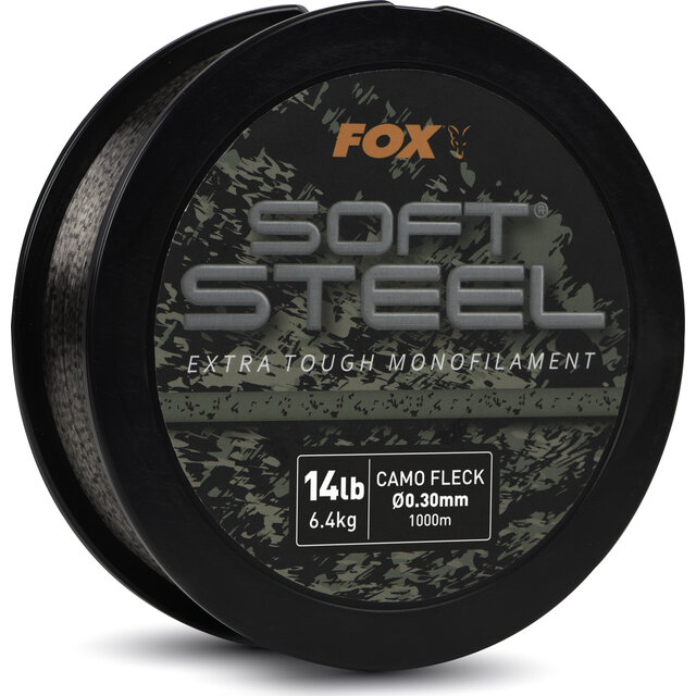 Monofilament FOX Soft Steel Fleck Camo 14 lb 6,4 kg 0,30 mm 1000 m