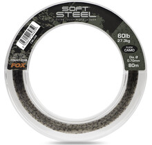 Bas de ligne FOX Soft Steel Fleck Camo 60 lb (27,3 kg), 0,70 mm, 80 m