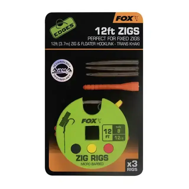 FOX Edges Zig Ready Rigs Størrelse 8 12lb 13ft 3 stk.