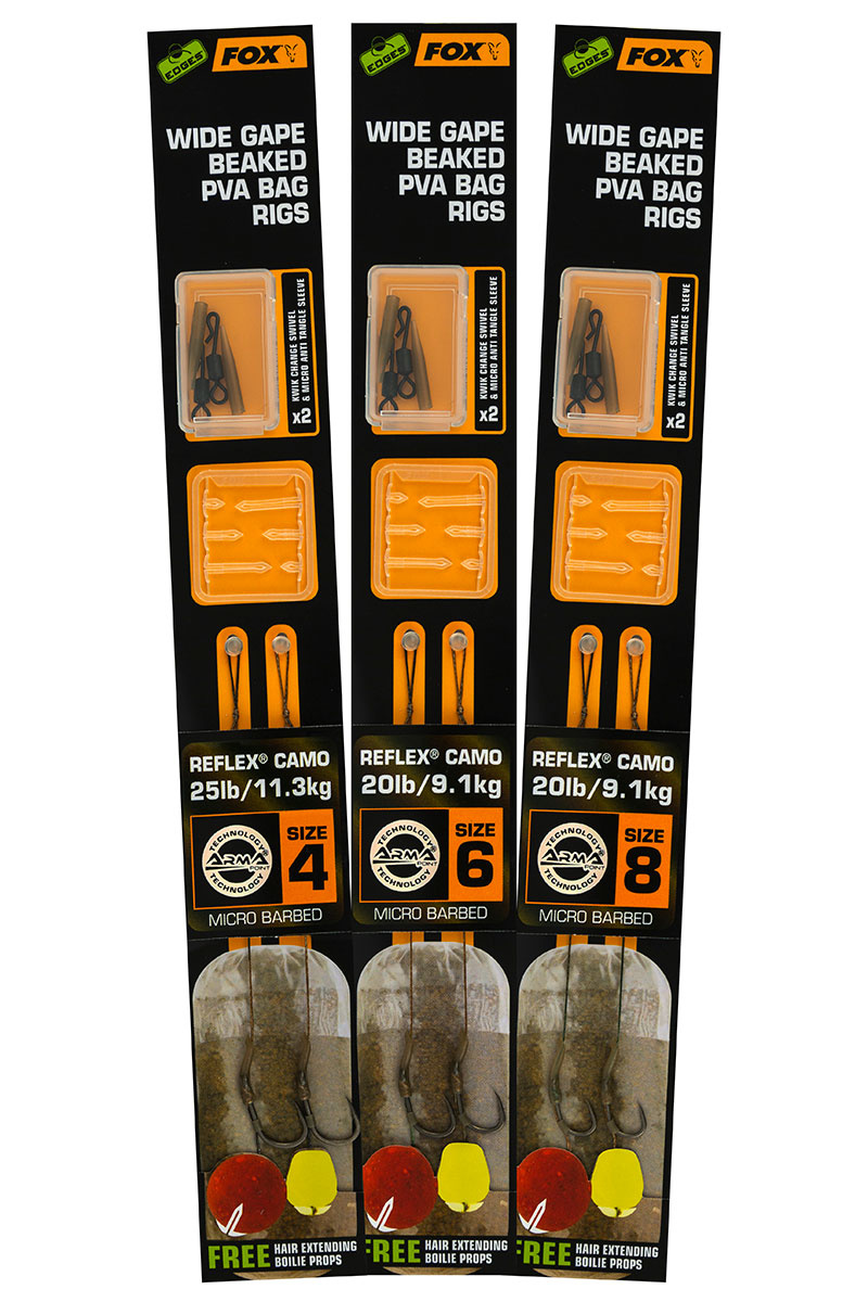 FOX Edges Wide Gape Beaked PVA Ready Rigs 25lb
