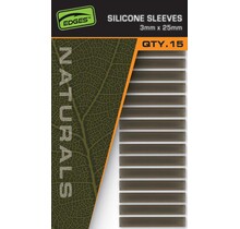 Manchons en silicone naturel FOX Edges 3 mm et 25 mm, lot de 15