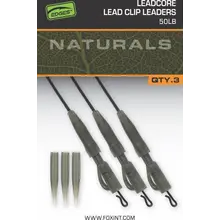 Bas de ligne FOX Naturals Leadcore PG avec clip plombé 50 lb x 3