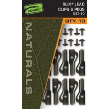 FOX Edges Naturals Taille 10 Clip de laisse Swallow + Piquets 10 pièces