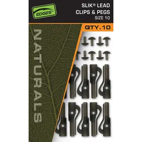 FOX Edges Naturals - Set di 10 clip e picchetti per guinzaglio a rondine, taglia 10.