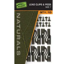 FOX Edges Naturals - Clip per guinzaglio taglia 7 + pioli - 10 pezzi