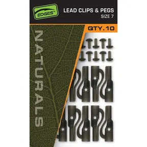 FOX Edges Naturals Size 7 Lead Clip + Pegs 10pcs