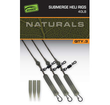 Líderes FOX Naturals Leadcore Heli Rig de 50 lb x 3
