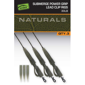 Aparejos con clip de plomo FOX Naturals Sub Power Grip de 30 lb x 3