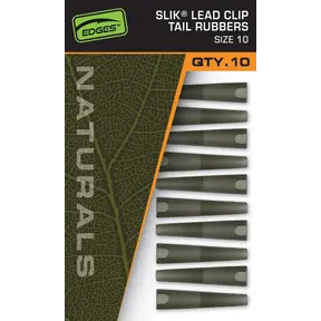 FOX Edges Naturals Talla 10 Clip de goma para cola de plomo Slik 10 unidades