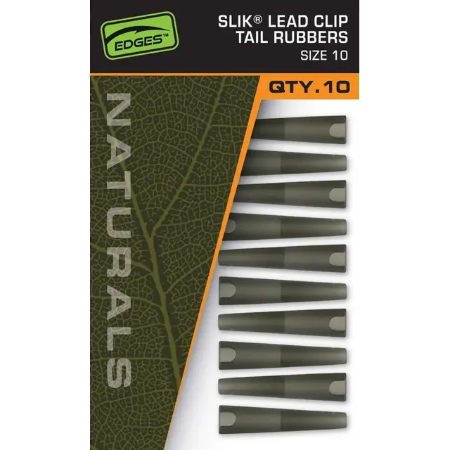 FOX Edges Naturals Größe 10 Slik Lead Clip Tail Rubber 10 Stück