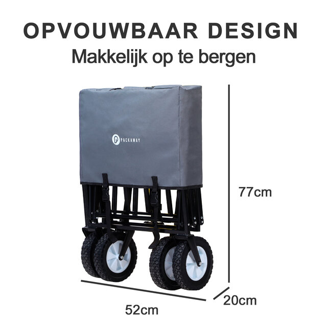 Packaway XL foldbar vogn grå 80 kg