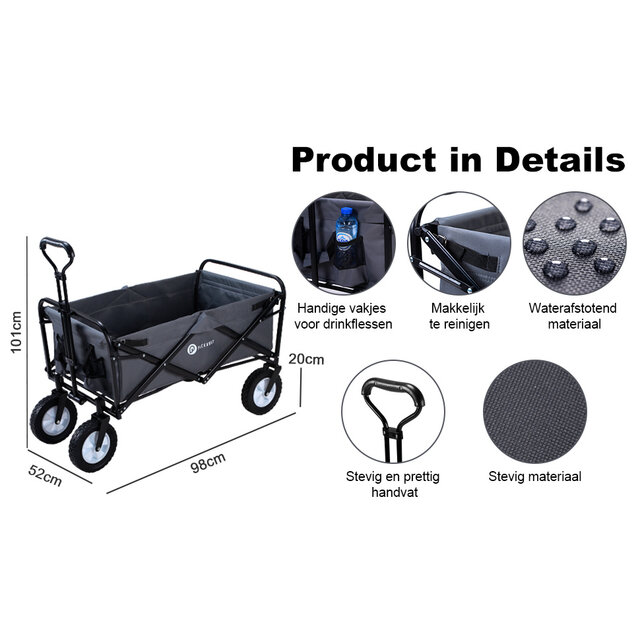 Carro plegable Packaway XL gris de 80 kg