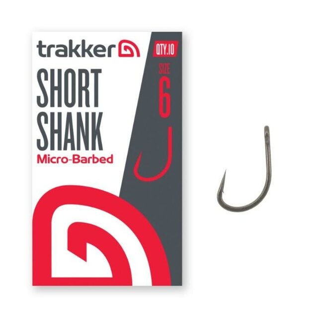 Anzuelos Trakker de vástago corto con microbarba